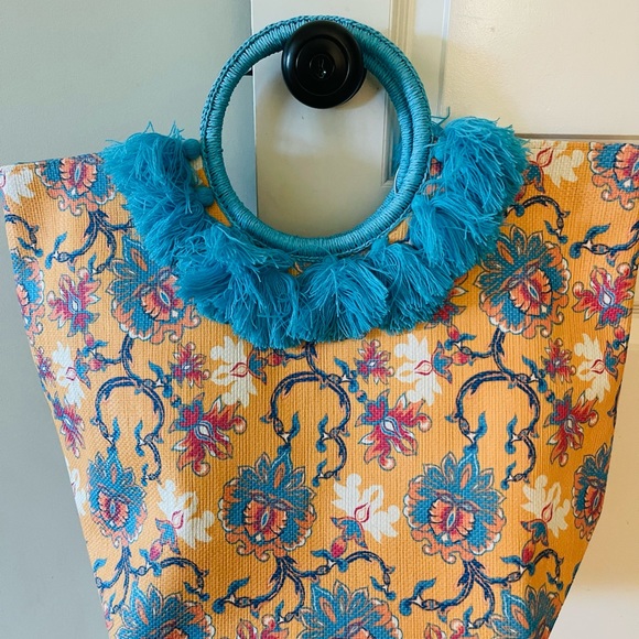 NWT Tuckernuck Tassel Jute Tote Beach Bag - Picture 3 of 4